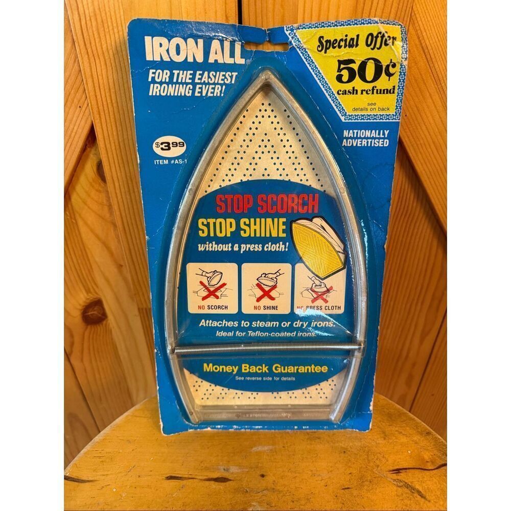 Vintage Iron All Stop Scorch Stop Shine Ironing Aid / Protector New NOS (7232)